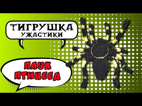 Видео: Паук Тарантул (Вязаные игрушки, Птицеед, Вязаный паук)