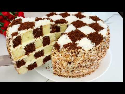 Видео: Торт "Шахматная Доска" Шахматный Торт! Chessboard Cake. ENG SUB