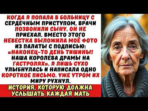 Видео: Невестка выложила в сеть моё фото из больницы с подписью: «Королева драмы». Но она забыла, где...