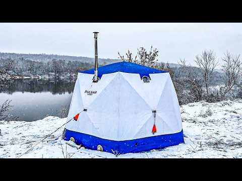 Видео: Раздача налима на Оке.  Тест новой печки. Готовим в казане. Ночуем в палатке. Рыбалка в ноябре.