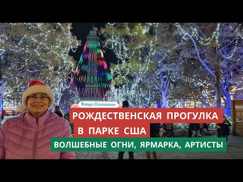 Видео: Рождественская магия в Америке. Рождественские огни, музыка, ярмарка и выступления артистов в парке.
