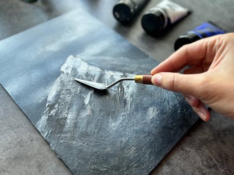 Видео: Как нарисовать горы мастихином