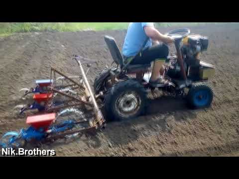 Видео: Самодельная трехрядная сеялка. Посев кукурузы 2018
