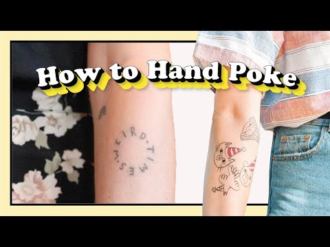 Видео: Как сделать Hand Poke | Простая татуировка Stick n Poke | Сделать татуировку самостоятельно дома ...