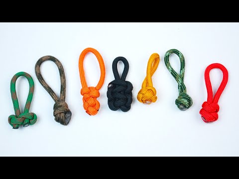 Видео: 7 вариантов легких бегунков для молнии из паракорда / 7 Paracord Easy Zipper Pulls