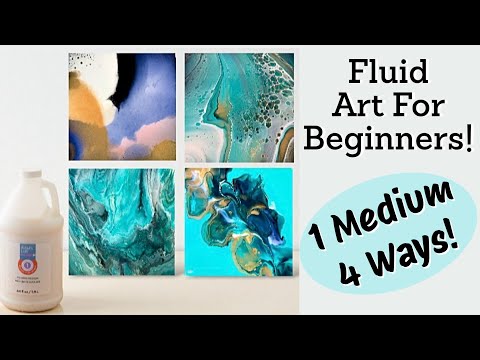 Видео: #484 Жидкое искусство для начинающих! 1 средство для заливки / 4 способа! #fluidart