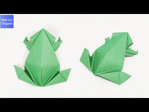 Видео: Лягушка из бумаги - ОРИГАМИ