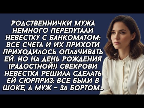 Видео: Родственнички мужа немного перепутали невестку с банкоматом: все счета и их прихоти  оплачивала она