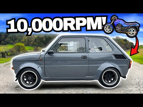 Видео: Он установил двигатель BMW от мотоцикла на 10 000 об/мин в Fiat 126!