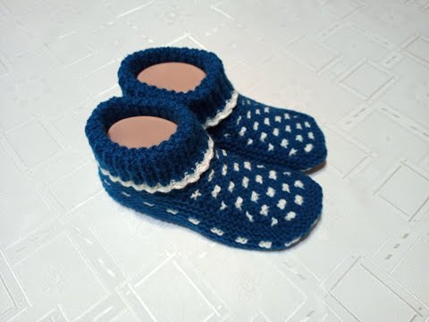 Видео: Плетени Терлици #73 - (Knitted Slippers) (Тапочки спицами) (Patik) (Pantufas passo a passo)