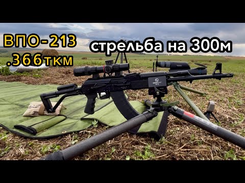Видео: Стрельба с ВПО-213 .366ткм на 300м