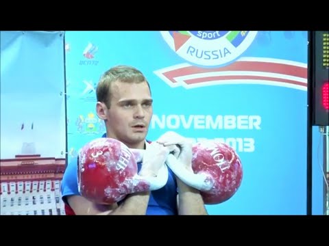 Видео: Aleksandr Khvostov - 133+172 kettlebell biathlon / Александр Хвостов - 133+172 в сумме двоеборья