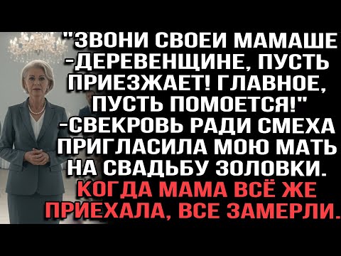 Видео: "Звони деревенщине-матери!" —свекровь смеясь позвала маму на свадьбу. Когда та приехала, все замерли