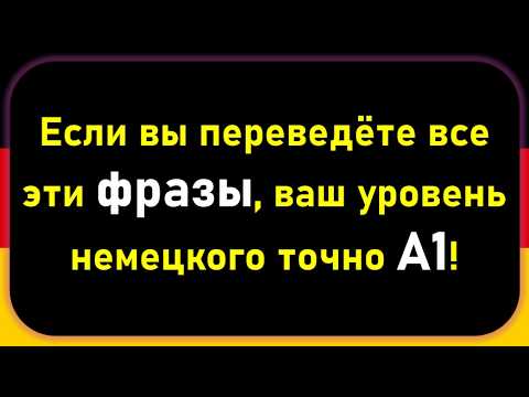 Видео: Сможете перевести эти фразы? Проверьте, ваш ли уровень немецкого на 100% соответствует А1!
