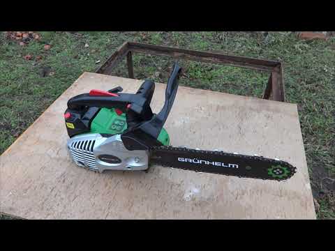 Видео: Маленькая одноручная бензопила Grunhelm GS-2500