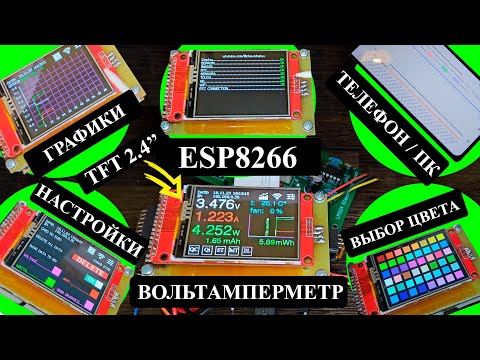 Видео: Вольтамперметр на базе ESP8266 с записью данных в лог и передачей их по сети Интернет