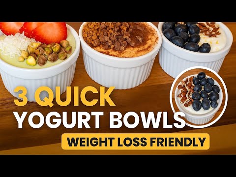 Видео: Завтрак с высоким содержанием белка для похудения (25–35 г) | 3 простых рецепта с йогуртом