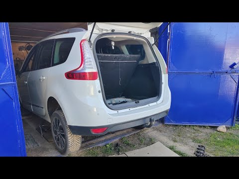 Видео: Рено Гранд Сценик 3 - заменил задние пружины (усиленные производство Ksi)