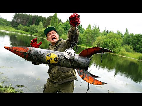 Видео: Эту опасную гигантскую жуткую находку подняли со дна с помощью поискового магнита...