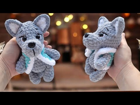Видео: Волк вязаный крючком из плюшевой пряжи🐺crochet wolf🐺Gehäkelter Wolf