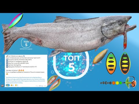Видео: #ТОП 5 блесен на чавычу. Best lures for king salmon