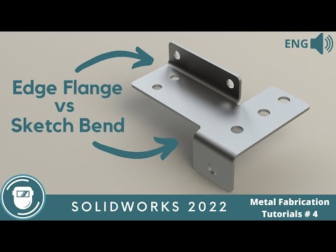Видео: Учебное пособие по листовому металлу SOLIDWORKS №4 // Ребро фланца против эскизного изгиба