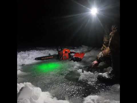 Видео: Торпеда для установки сетей подольдом. Протягивая верёвки.