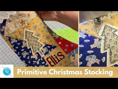 Видео: Сшить рождественский чулок из примитивного лоскутного одеяла