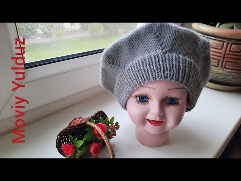 Видео: Беретка спицада.Беретка спицами