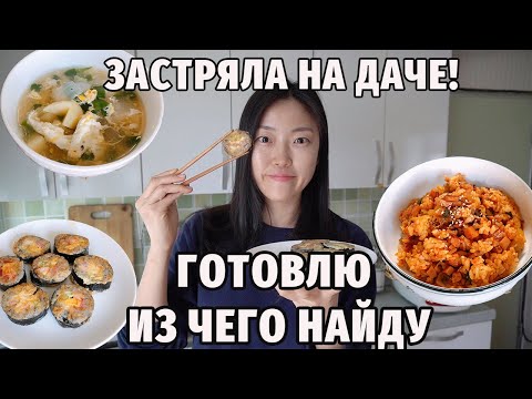 Видео: Завтрак, обед и ужин из того, что нашла в холодильнике / На даче в Южной Корее
