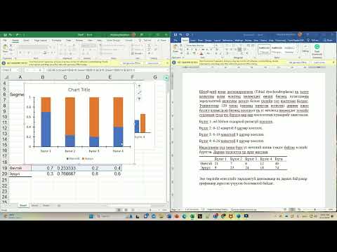 Видео: Excel дээр баганан график байгуулах