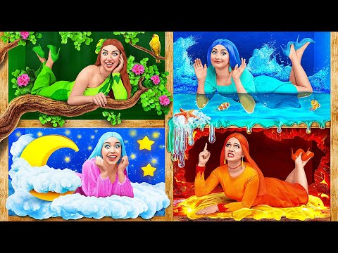 Видео: Девушка Огонь, Вода, Воздух И Земля | Сумасшедший челлендж c 4 Стихиями от Multi DO Challenge