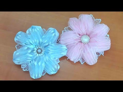 Видео: DIY/МК/Как сделать  пышные банты из органзы. Weightless Oganza Bows