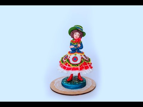 Видео: Кукла в стиле Дымковская игрушка (sugar doll)
