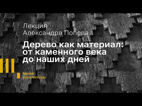 Видео: Лекция Александра Попова «Дерево как материал: от каменного века  до наших дней»