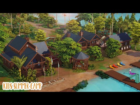 Видео: Летний лагерь для детей 🏕🌴...(Sims 4 Скоростное строительство)