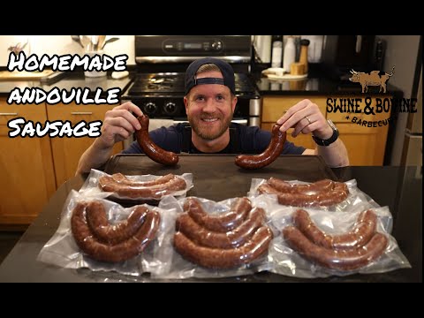Видео: Домашняя колбаса андуй | Барбекю из свинины и говядины