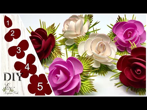 Видео: DIY 🌹 1,2,3,4,5 🌹 НОВЫЙ СПОСОБ собрать РОЗОЧКУ 🌹 БЫСТРО, КРАСИВО и МИНИМУМ фоамирана 🌹