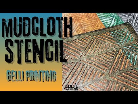 Видео: Трафарет MudCloth #гелеваяпечать