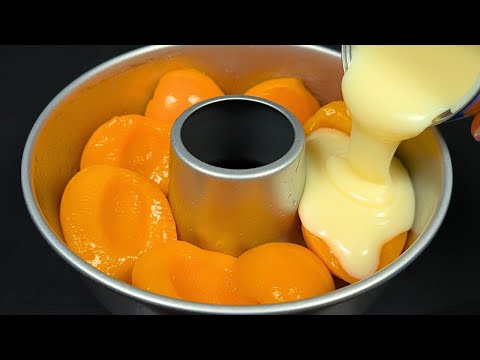 Видео: Взбейте сгущенное молоко с персиками! Самый вкусный домашний десерт без выпечки!
