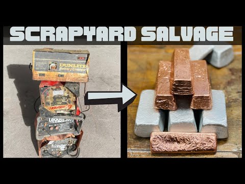 Видео: ScrapYard Salvage - Разбитые зарядные устройства - Мусор в сокровище -ASMR Metal Melting - BigStackD