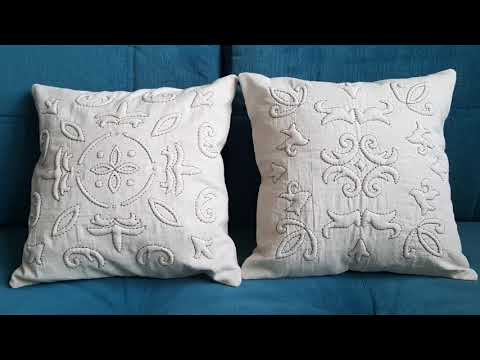 Видео: Подушки с объемной вышивкой трапунто