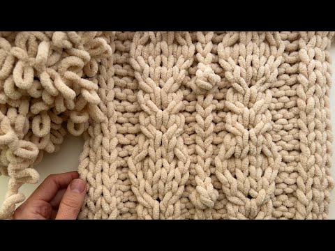 Видео: Шикарный УЗОР для КАРДИГАНА из пряжи Alize Puffy Fine | Простой узор для пряжи Ализе Пуффи Файн