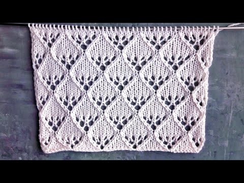 Видео: ОЧЕНЬ КРАСИВЫЙ АЖУРНЫЙ  УЗОР спицами для вязания джемперов, кардиганов,  палантинов,