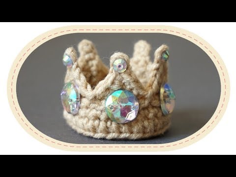 Видео: Корона для игрушки крючком. Crochet crown for a toy.