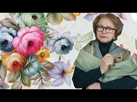 Видео: 3 Как рисуют цветы на Жостовских подносах. Художник Лариса Гончарова