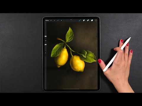Видео: Реалистичный рисунок 🍋🍋 | Моя цифровая техника рисования Procreate