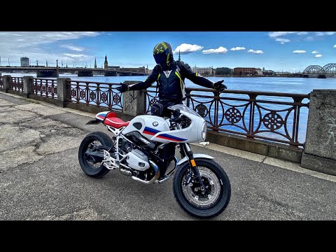 Видео: Обзор Мотоцикла BMW R nineT Racer ДЛЯ СТИЛЬНЫХ МУЖЧИН ПРОБИЛ Колесо на Ходу!