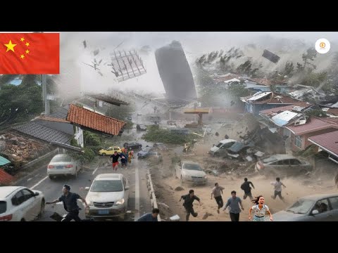 Видео: Катастрофа в Китае: супертайфун скоростью 280 км/ч разрушает Сямынь — наводнения и хаос распростр...