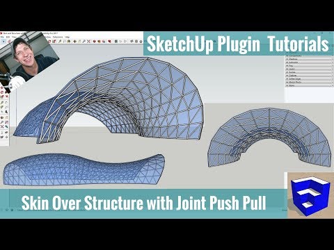 Видео: Моделирование конструкции обшивки здания в SketchUp с использованием Joint Push Pull и Curviloft